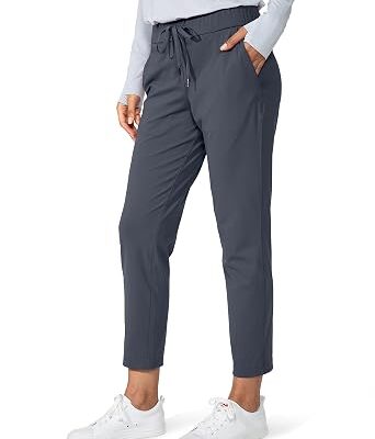 Women??s Drawstring Tapered Casual Work Pants