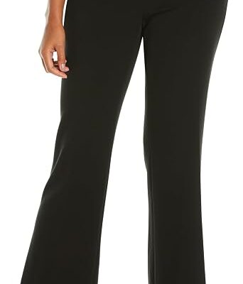 Women??s Double Button High Waist Bootcut Work Pants