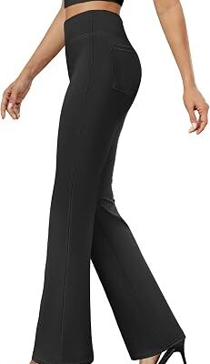 Women??s High Waist Flare Leg Stretch Office Pants