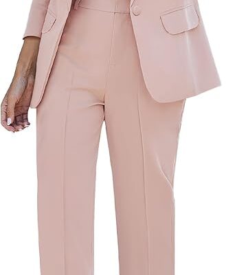 Women??s Two Piece Blazer and Straight Leg Pants Suit