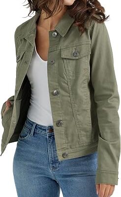 Women??s Classic Button Front Utility Denim Jacket